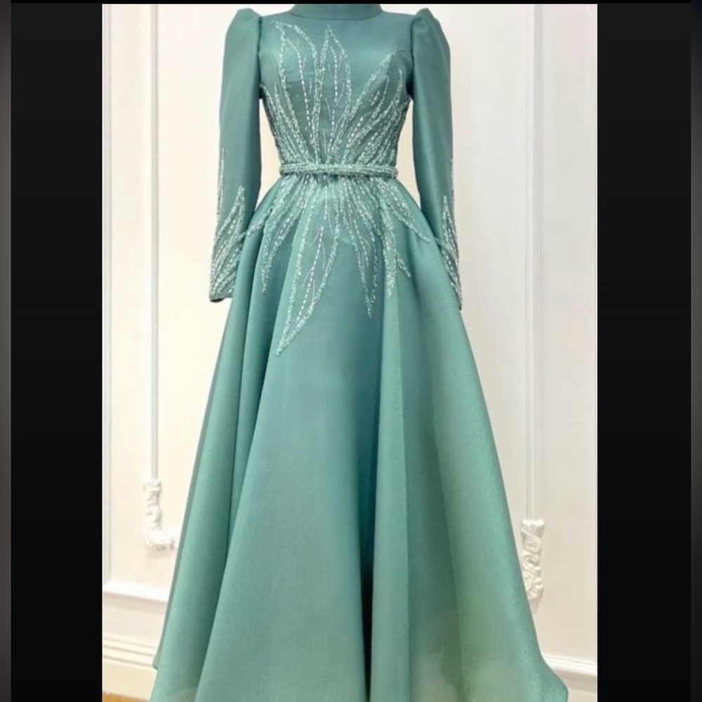 Formal modest evening dress